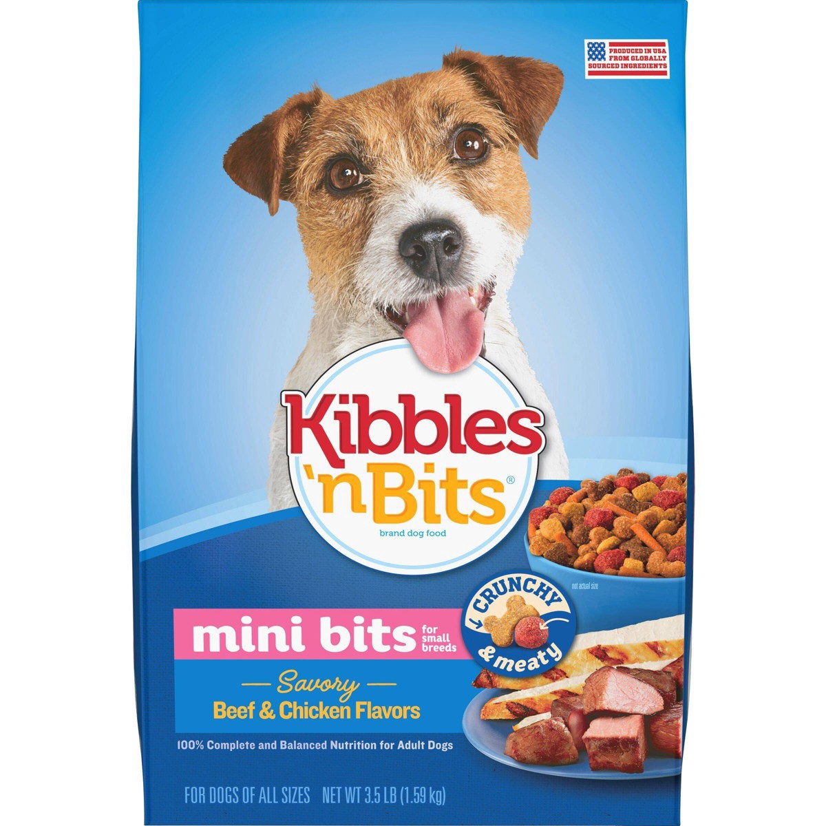 slide 1 of 7, Kibbles 'n Bits Small Breed Mini Bits Savory Beef & Chicken Flavor Dog Food, 4.2-Pound, 4.2 lb