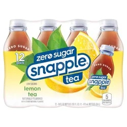 Snapple Zero Sugar Lemon Tea, 16 fl oz recycled plastic bottle, 12 pack - 12 ct