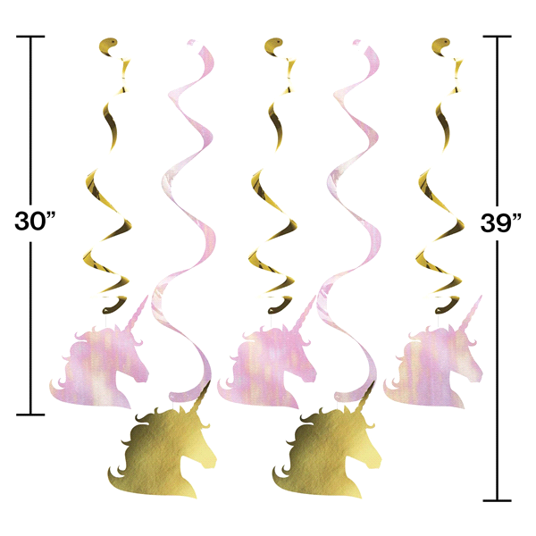 slide 1 of 1, Creative Converting Sparkle Unicorn Dizzy Danglers, 5 ct