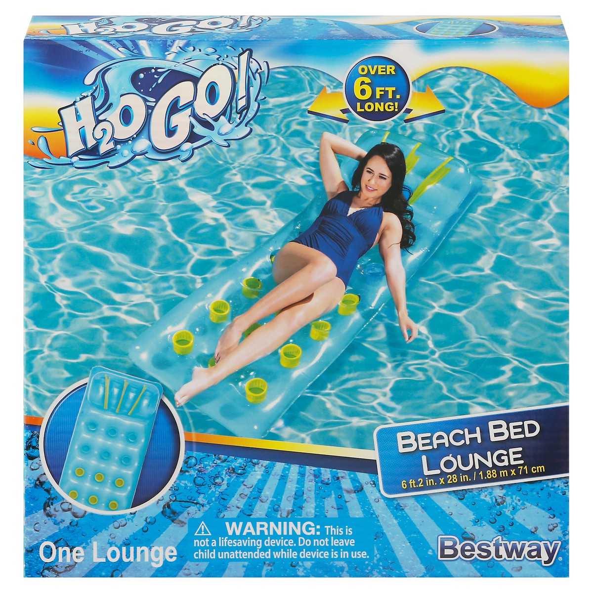 slide 7 of 12, H2O Go! Beach Bed Lounge 1 ea, 1 ea