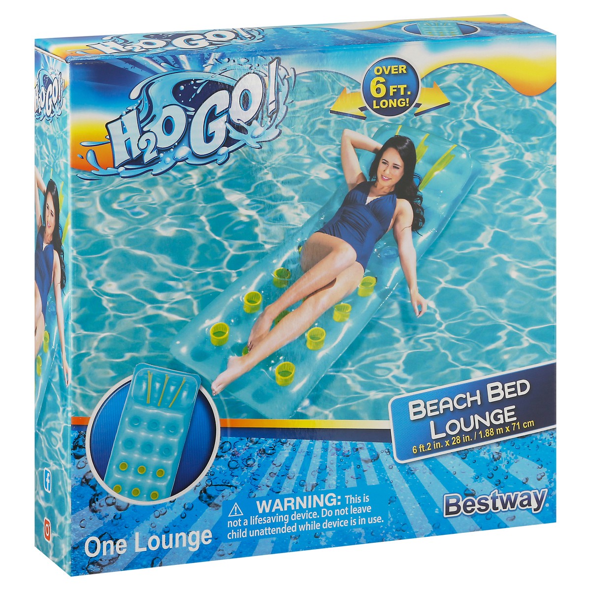 slide 9 of 12, H2O Go! Beach Bed Lounge 1 ea, 1 ea