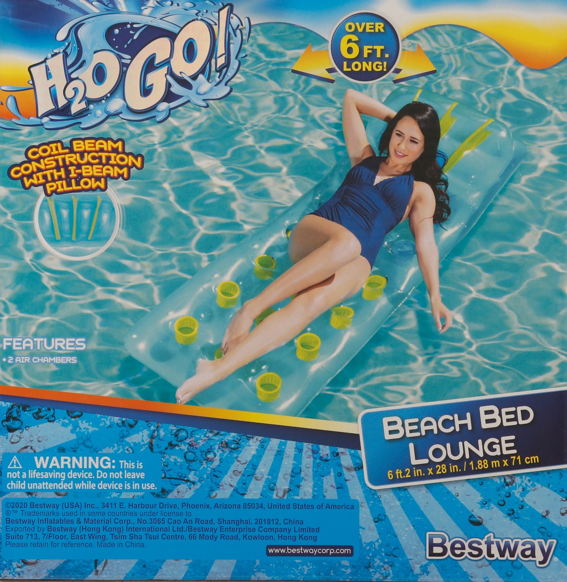 slide 11 of 12, H2O Go! Beach Bed Lounge 1 ea, 1 ea