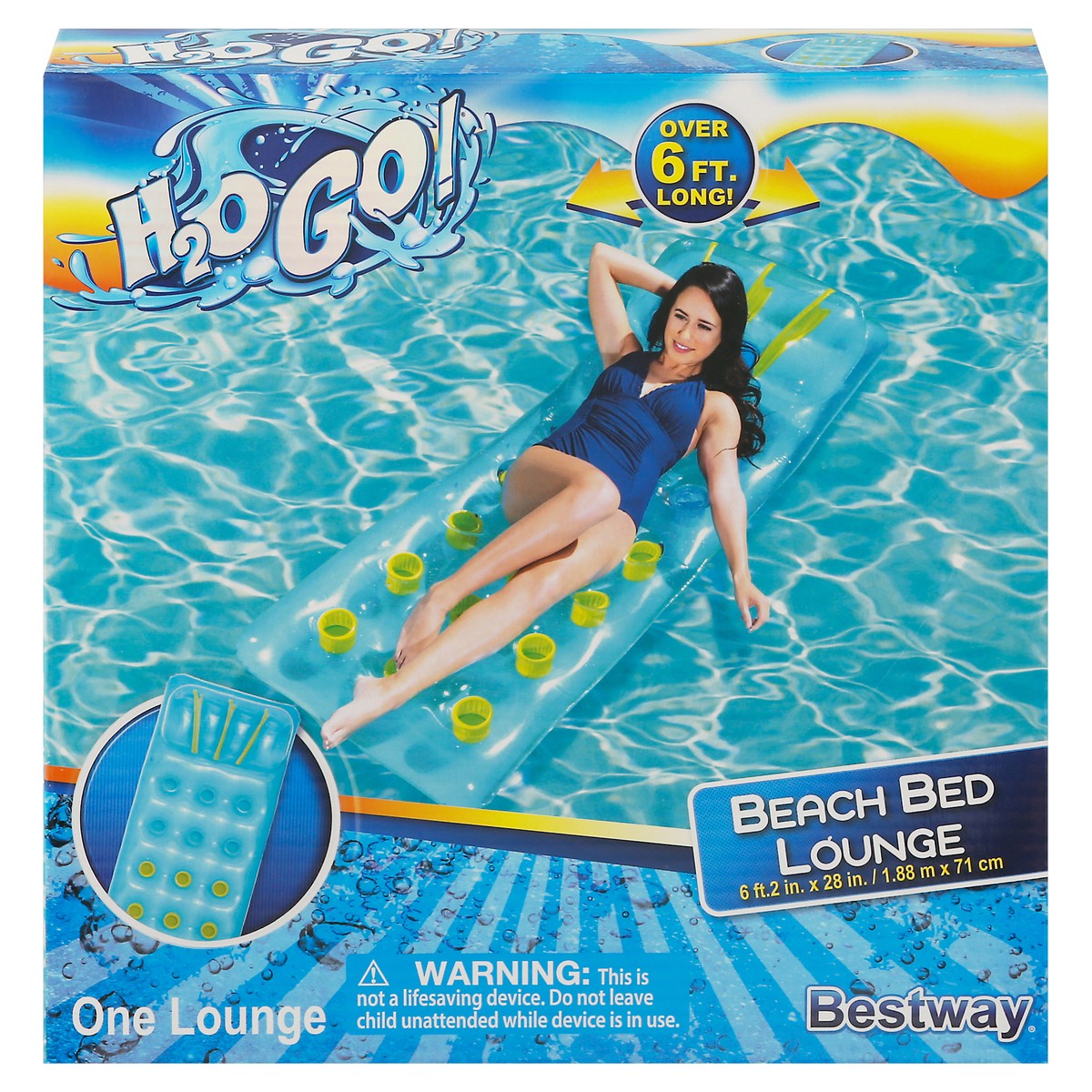 slide 1 of 12, H2O Go! Beach Bed Lounge 1 ea, 1 ea