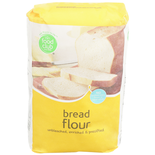 slide 1 of 1, Food Club Unbleached, Enriched & Presifted Bread Flour, 10 lb