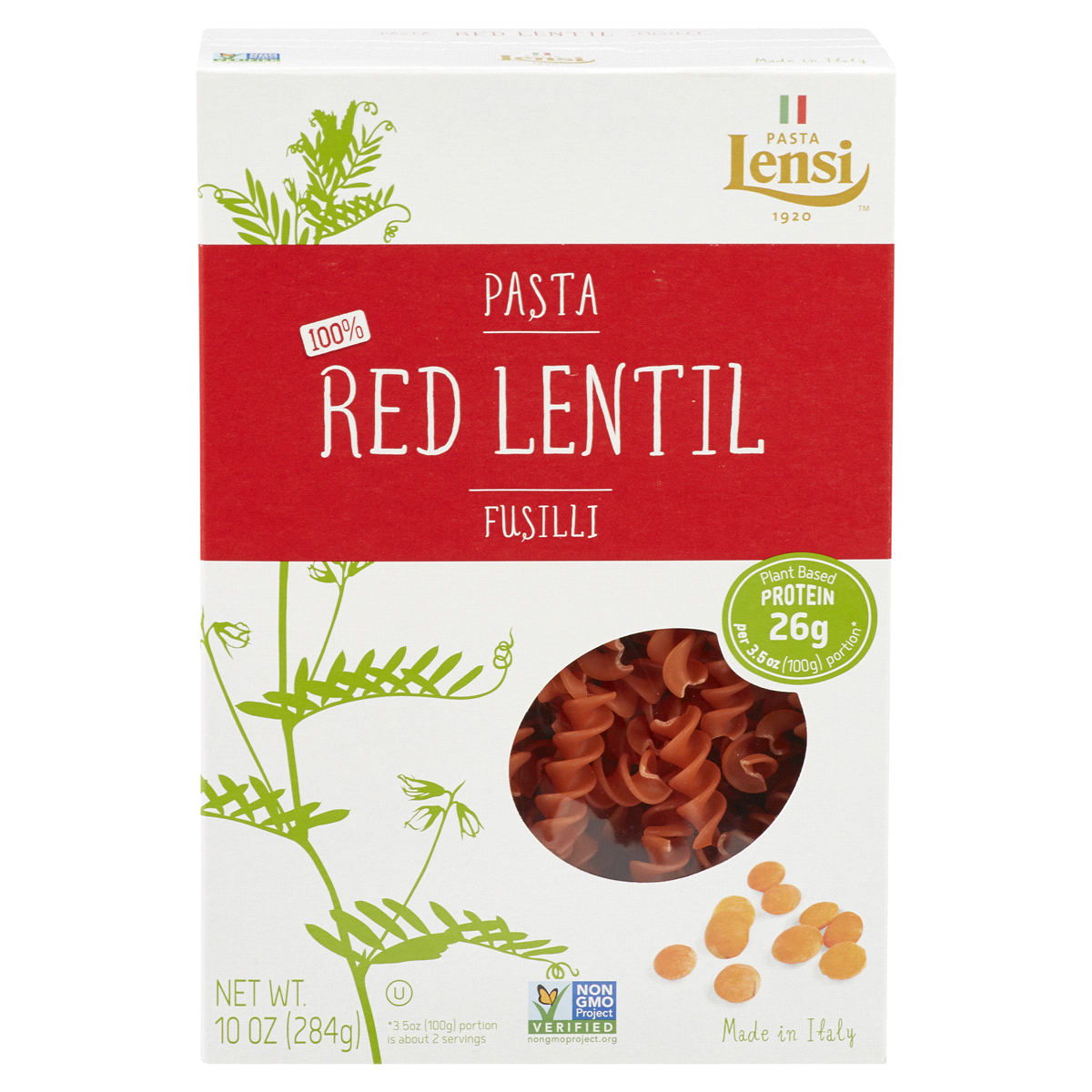 slide 1 of 1, Pasta Lensi Gluten Free Red Lentil Pasta Fusilli, 10 oz