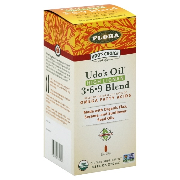 slide 1 of 1, Flora Udos Choice Oil High Lignan 3-6-9 Blend, 8.5 oz