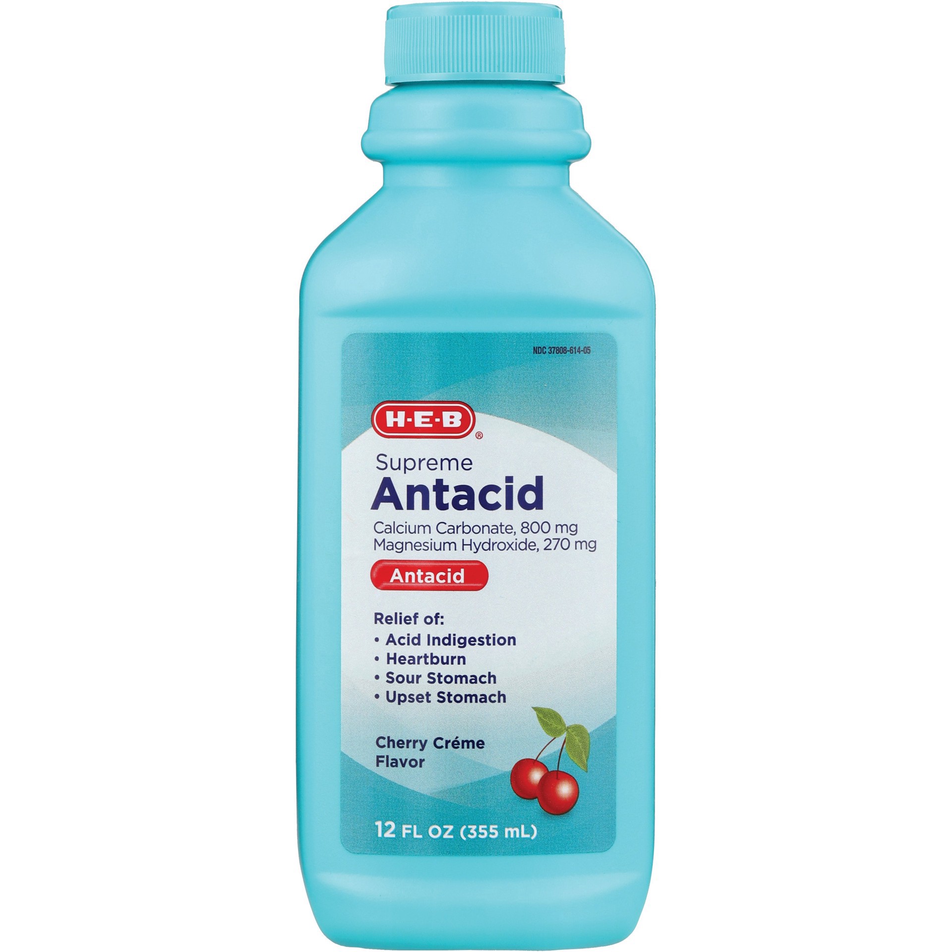 slide 1 of 1, H-E-B Antacid Supreme Cherry Flavor, 12 oz