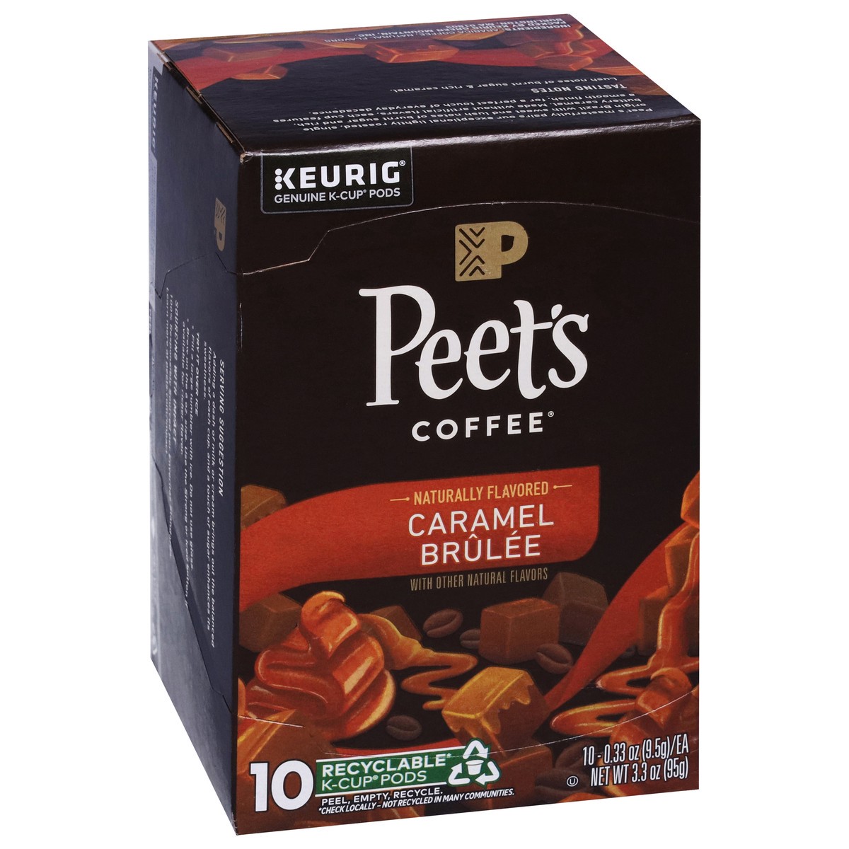 slide 7 of 9, Peet's Coffee, Caramel Brulee Light Roast K-Cup Coffee Pods - 10ct Carton, 10 ct