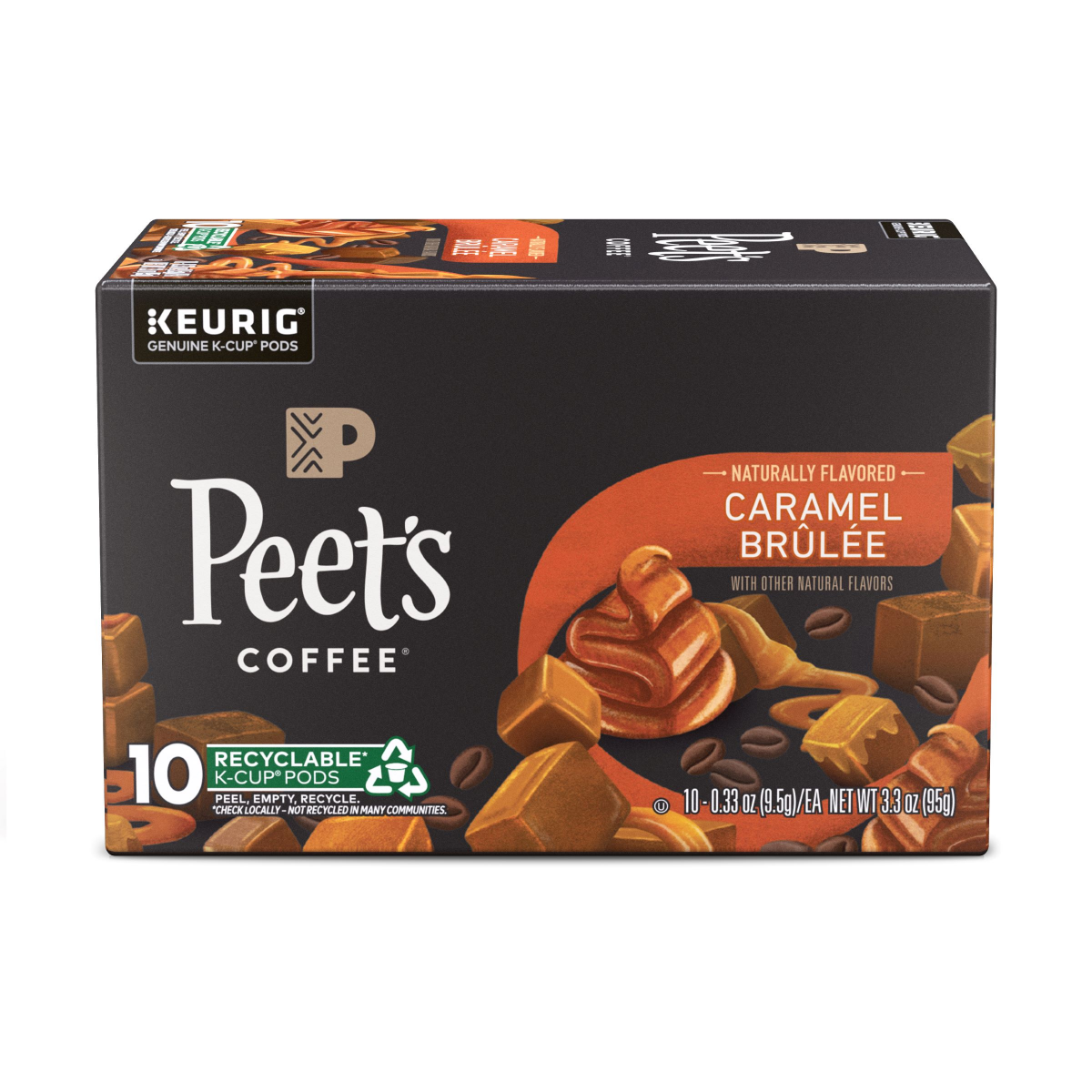 slide 1 of 9, Peet's Coffee, Caramel Brulee Light Roast K-Cup Coffee Pods - 10ct Carton, 10 ct