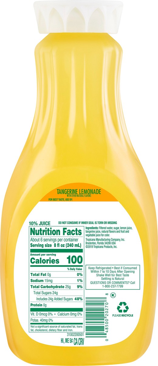 slide 4 of 9, Tropicana Tangerine Tangerine Lemonade Drink 10% - 52 fl oz, 52 fl oz