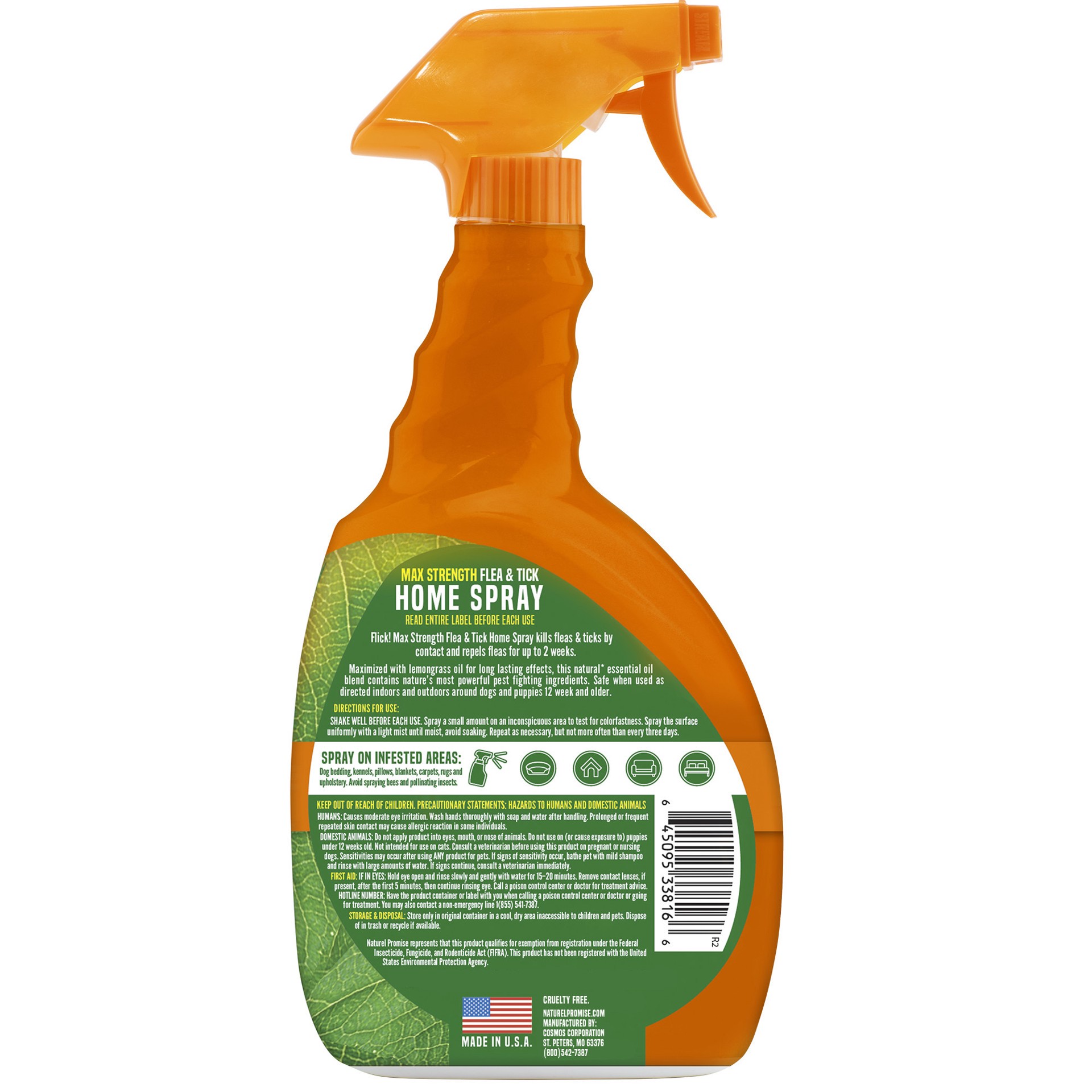 slide 3 of 3, Flick! Max Strength Flea & Tick Home Spray 32 fl oz, 32 oz