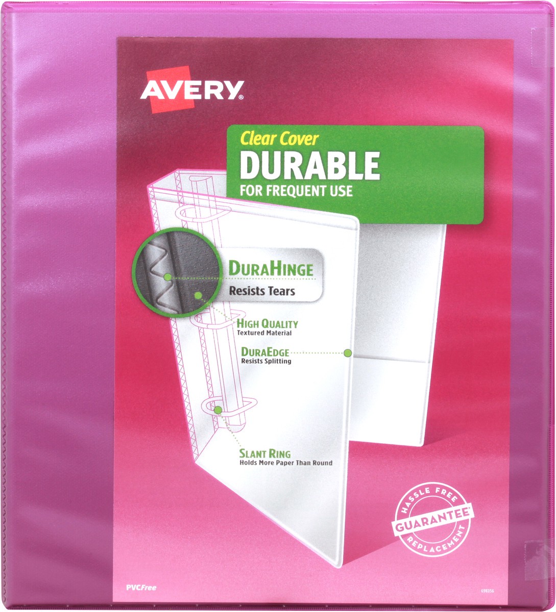 slide 4 of 9, Avery 1 Inch Durable Clear Cover Binder 1 ea, 1 ct