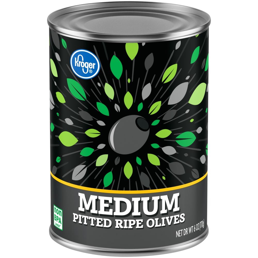 slide 1 of 4, Kroger Medium Pitted Ripe Black Olives, 6 oz