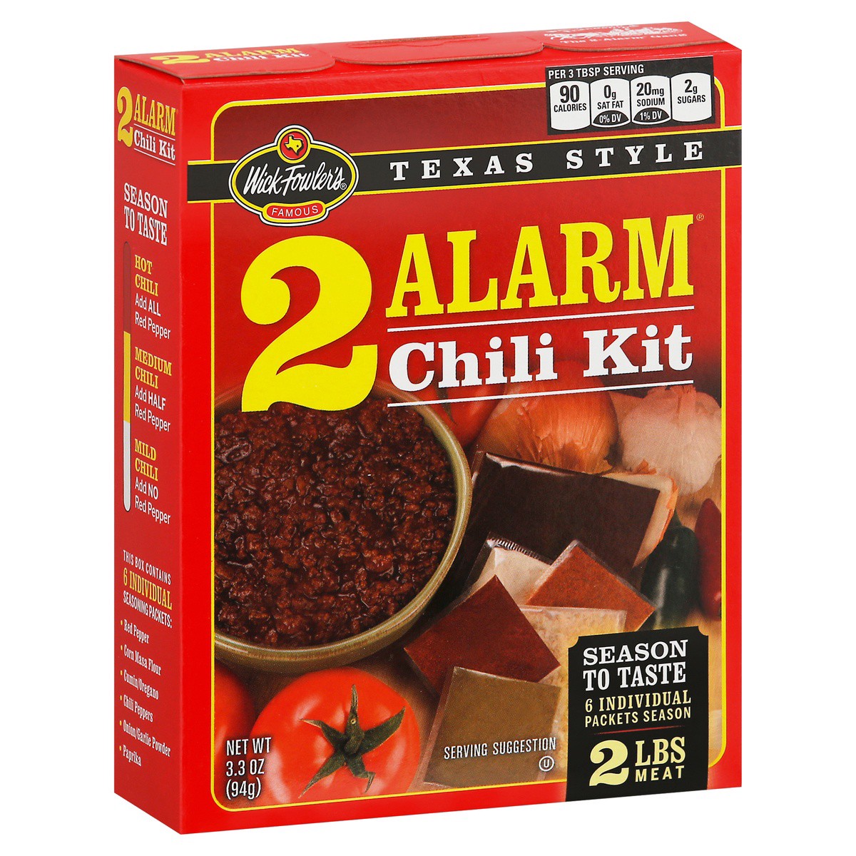 slide 3 of 9, Wick Fowler's Famous Texas Style 2 Alarm Chili Kit 3.3 oz, 3.3 oz