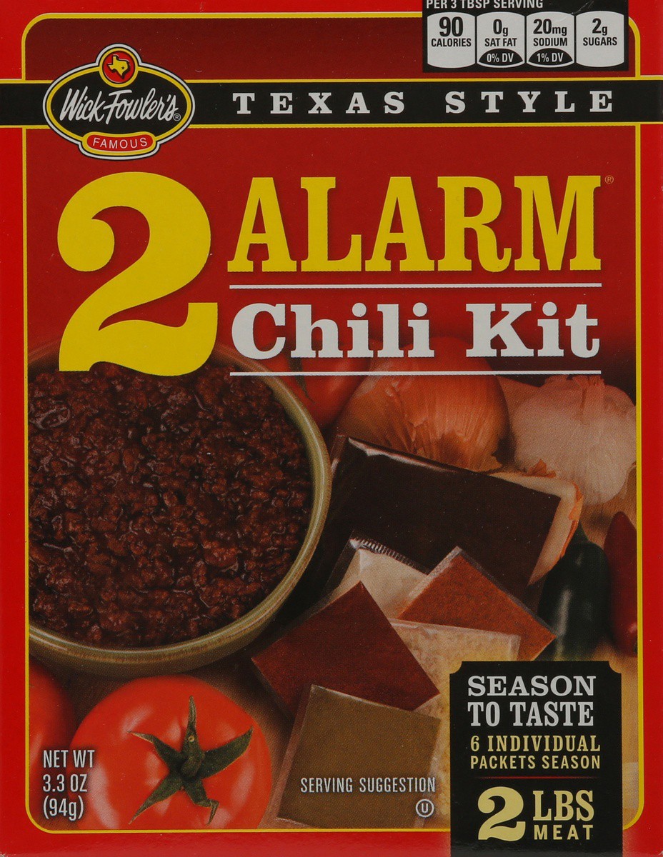slide 7 of 9, Wick Fowler's Famous Texas Style 2 Alarm Chili Kit 3.3 oz, 3.3 oz