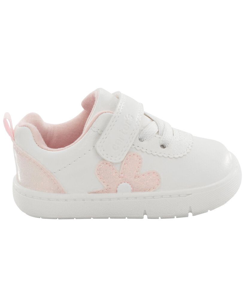 slide 3 of 6, Carter's Baby Floral Sneaker Baby Shoes White 5.5, 1 ct