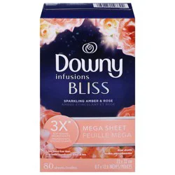 Downy Bliss Infusions Sparkling Amber & Rose Mega Dryer Sheets 80 Each