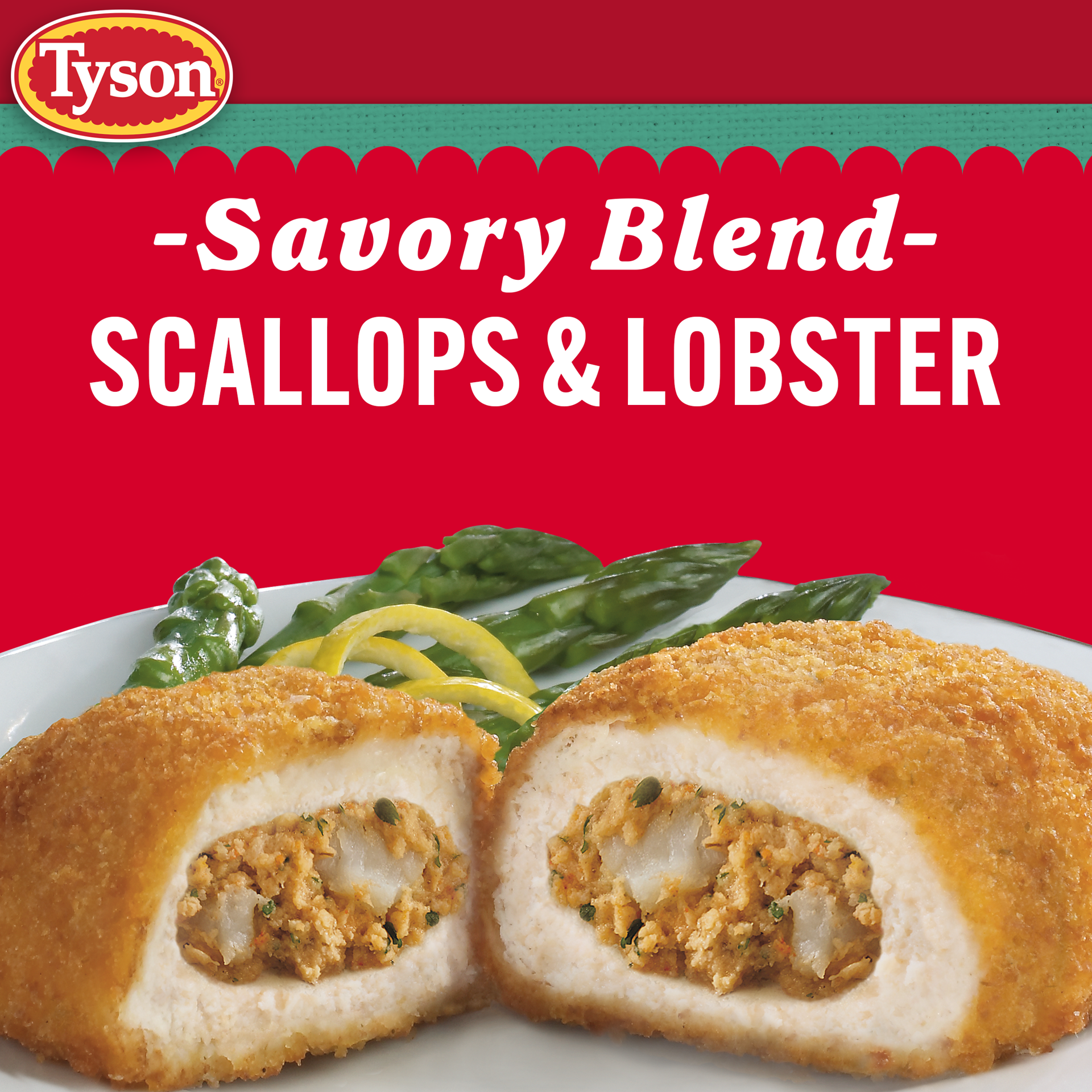 slide 3 of 10, Tyson Frozen Stuffed Chicken Breasts Scallop Lobster, 2 Count, 2 ct