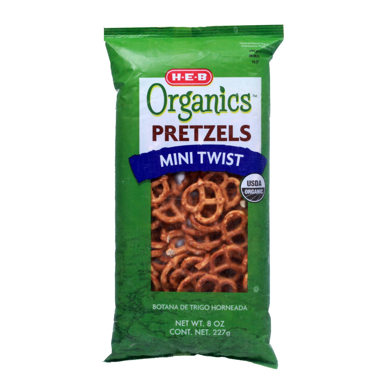 slide 1 of 1, H-E-B Organics Mini Twist Pretzels, 8 oz