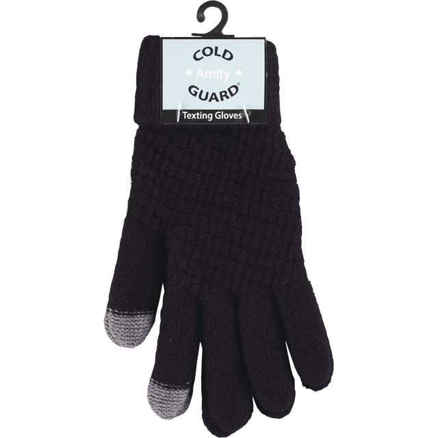 slide 1 of 1, Waffle Knit Touch Screen Glv Blk, 1 ct