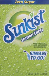 Sunkist Singles to Go! Zero Sugar Lemon Lime Drink Mix 6 ea Box