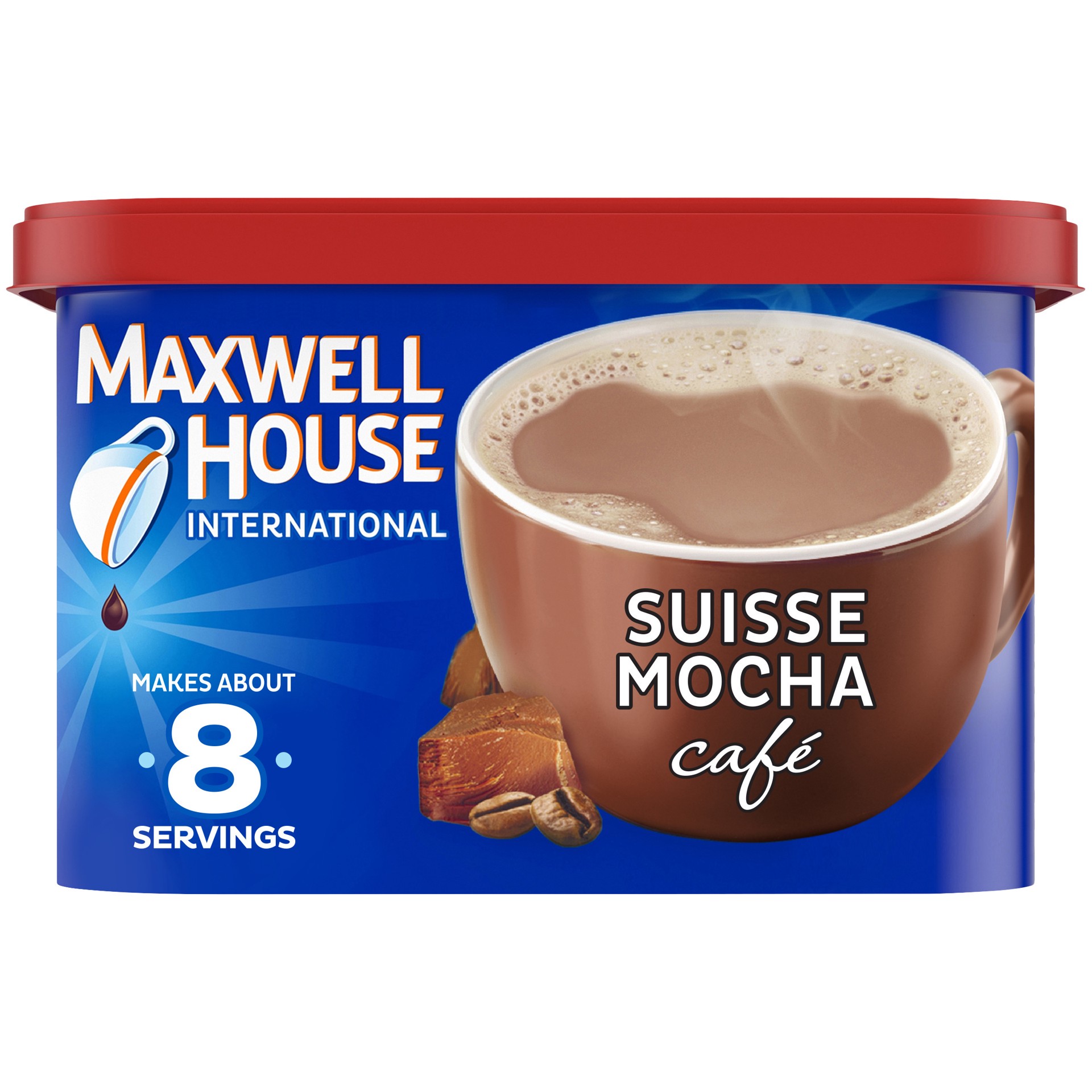 slide 1 of 5, Maxwell House Suisse Mocha Café-Style Instant Coffee Beverage Mix, 7.2 oz. Canister, 7.2 oz