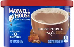 Maxwell House Suisse Mocha Cafe Beverage Mix, Caffeinated, 7.2 oz Can