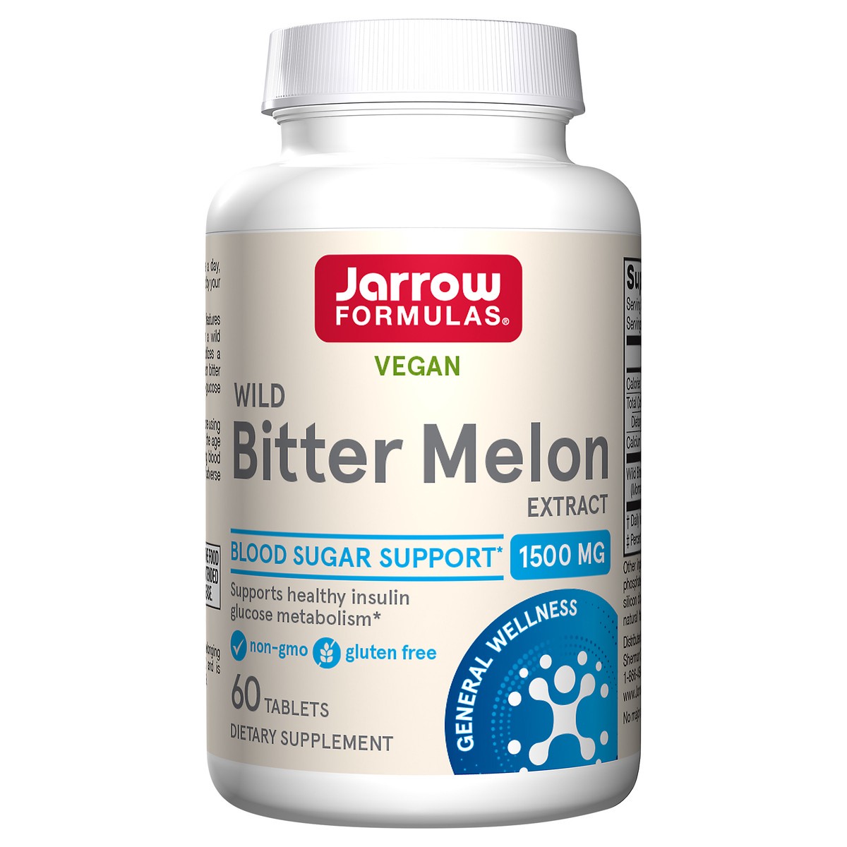 slide 1 of 4, Jarrow Formulas Wild Bitter Melon Extract 1500 mg - 60 Tablets - Patented & Clinically Tested - Dietary Supplement Supports Insulin-Glucose Metabolism - 30 Servings (PACKAGING MAY VARY), 1 ct