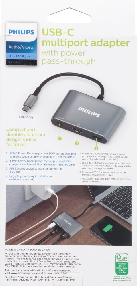 Adaptateur multiport 5 en 1 USB C vers USB A/ USB C/ HDMI