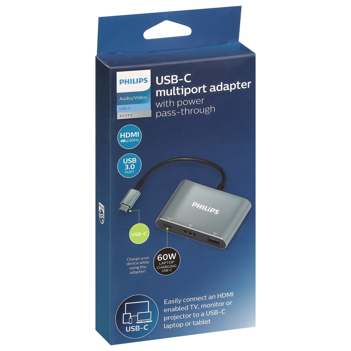 slide 7 of 9, Philips USB-C Multiport Adapter with Power Pass-Through 1 ea, 1 ct