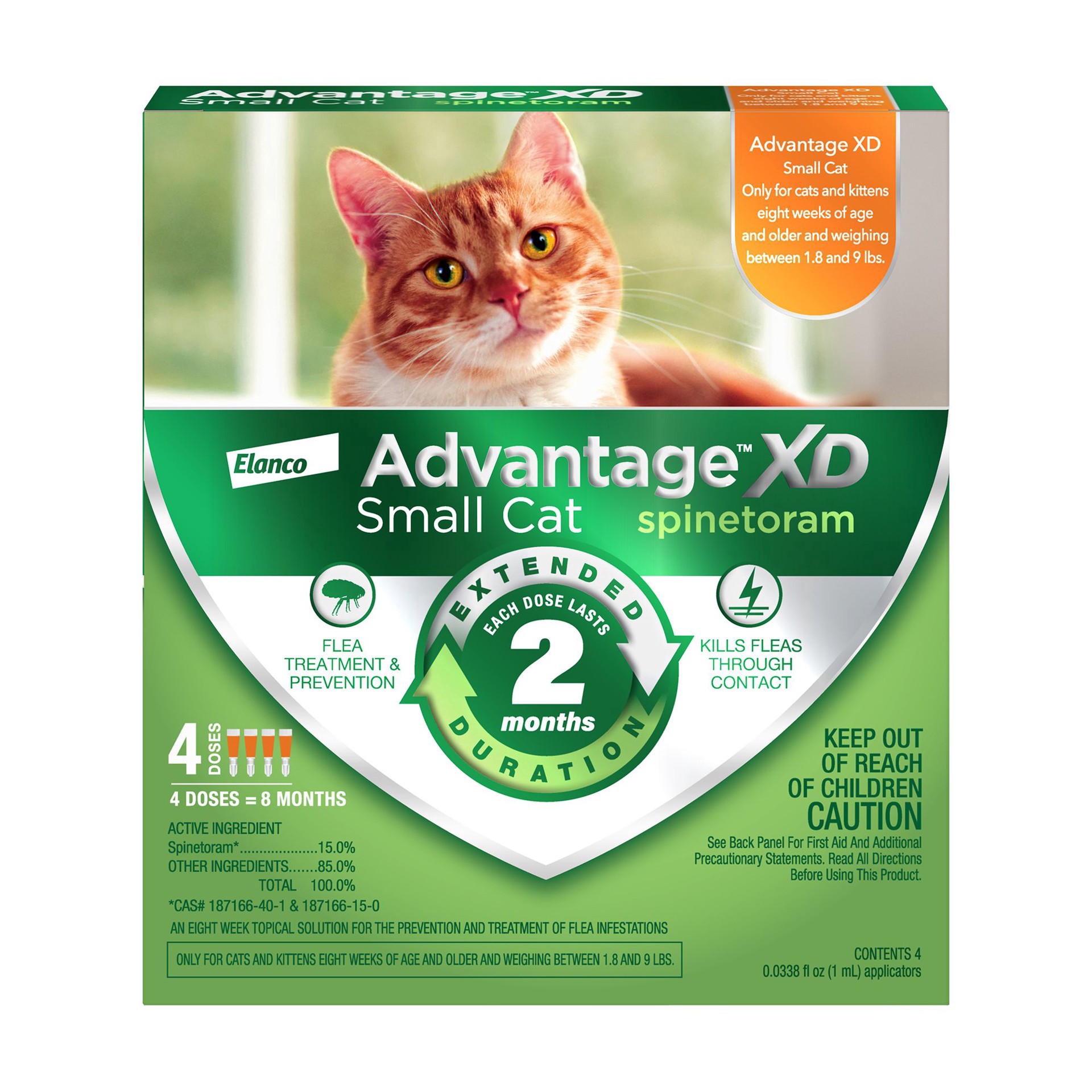 slide 1 of 1, Advantage® Xd 1.8-9 Lbs Small Cat Flea Prevention & Treatment, 4 ct