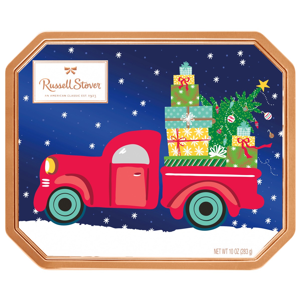 slide 1 of 8, RUSSELL STOVER Christmas Fresh Classic Assorted Milk & Dark Chocolate Gift Tin, 10 oz. (18 pieces), 18 ct