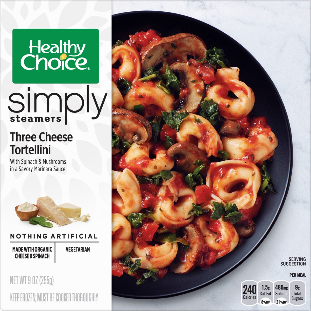 slide 1 of 5, Healthy Choice Simply Steamers Three Cheese Tortellini 9 oz, 9 oz