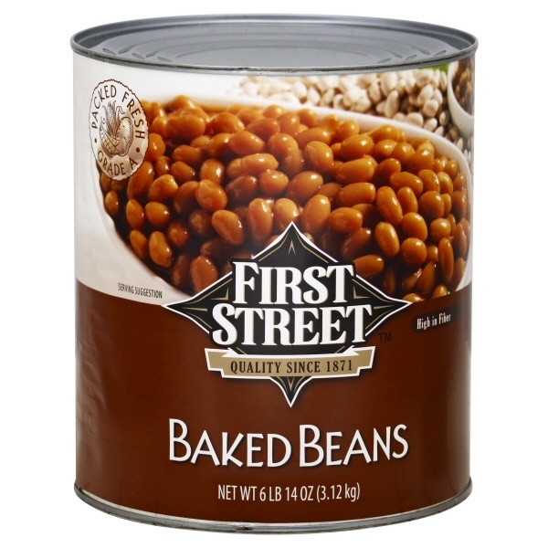 slide 1 of 1, First Street Baked Beans, 110 oz