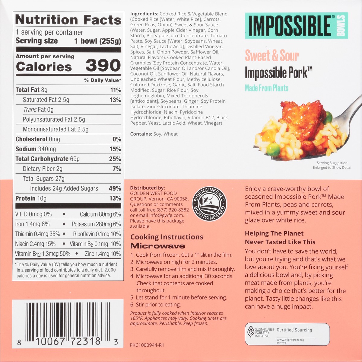 slide 11 of 13, Impossible Sweet & Sour Impossible Pork Bowls 9 oz, 9 oz