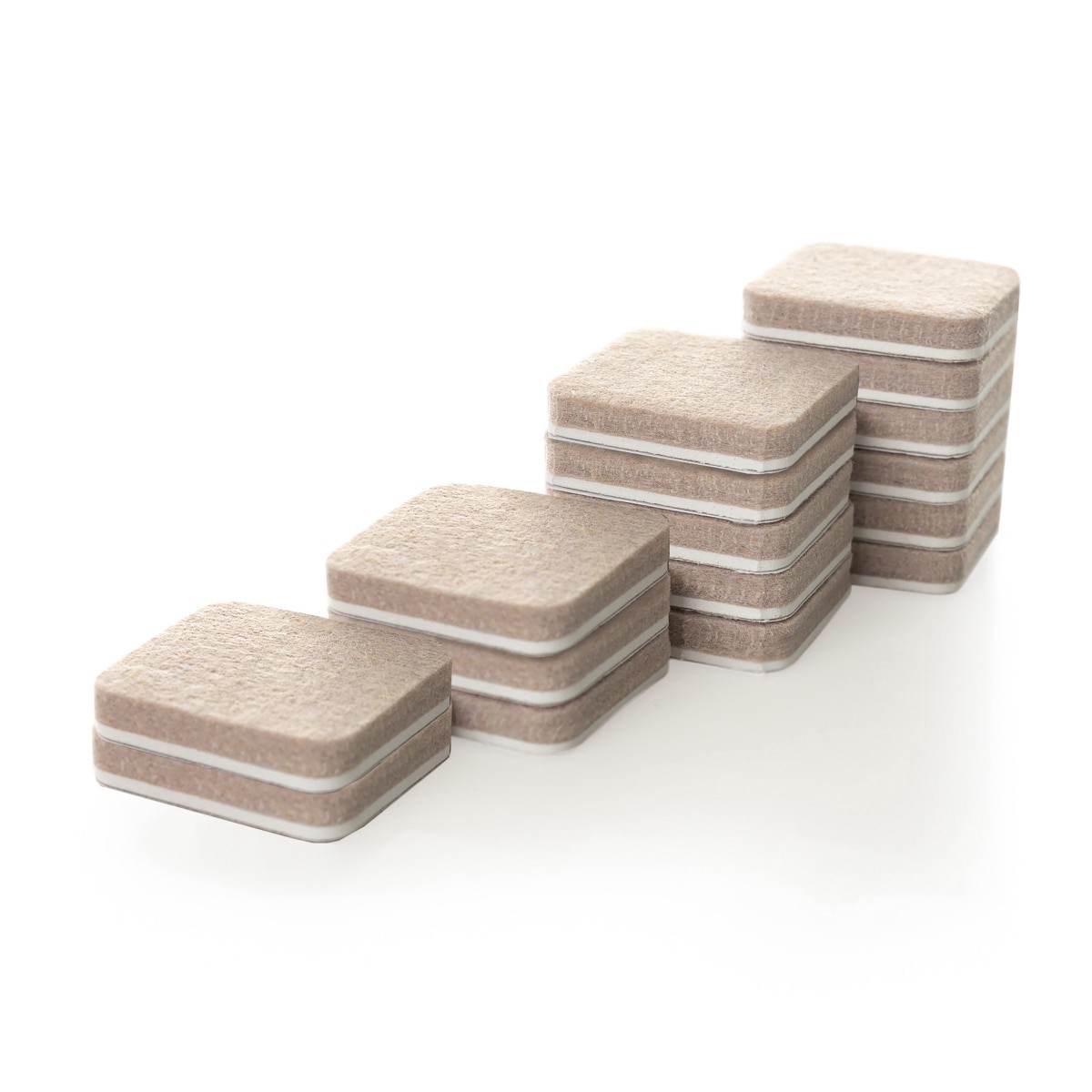 slide 1 of 29, Super Sliders 1" Square Self-Stick Felt Pads for Hardwood, Beige, 16 ct
