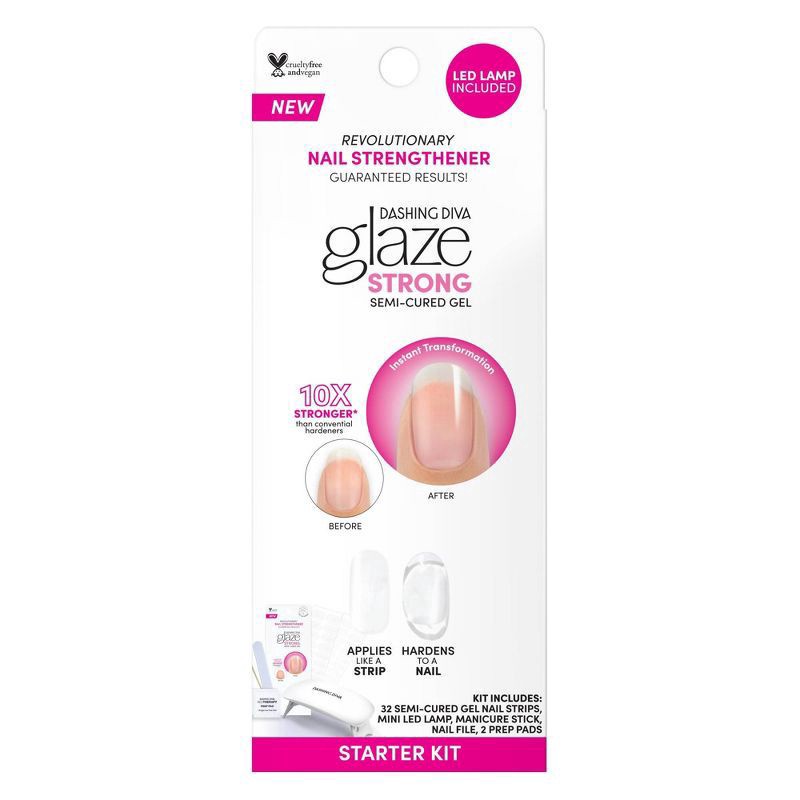 slide 1 of 36, Dashing Diva Glaze Strong Semi-Cured Gel Starter Kit - Clear, 32 ct