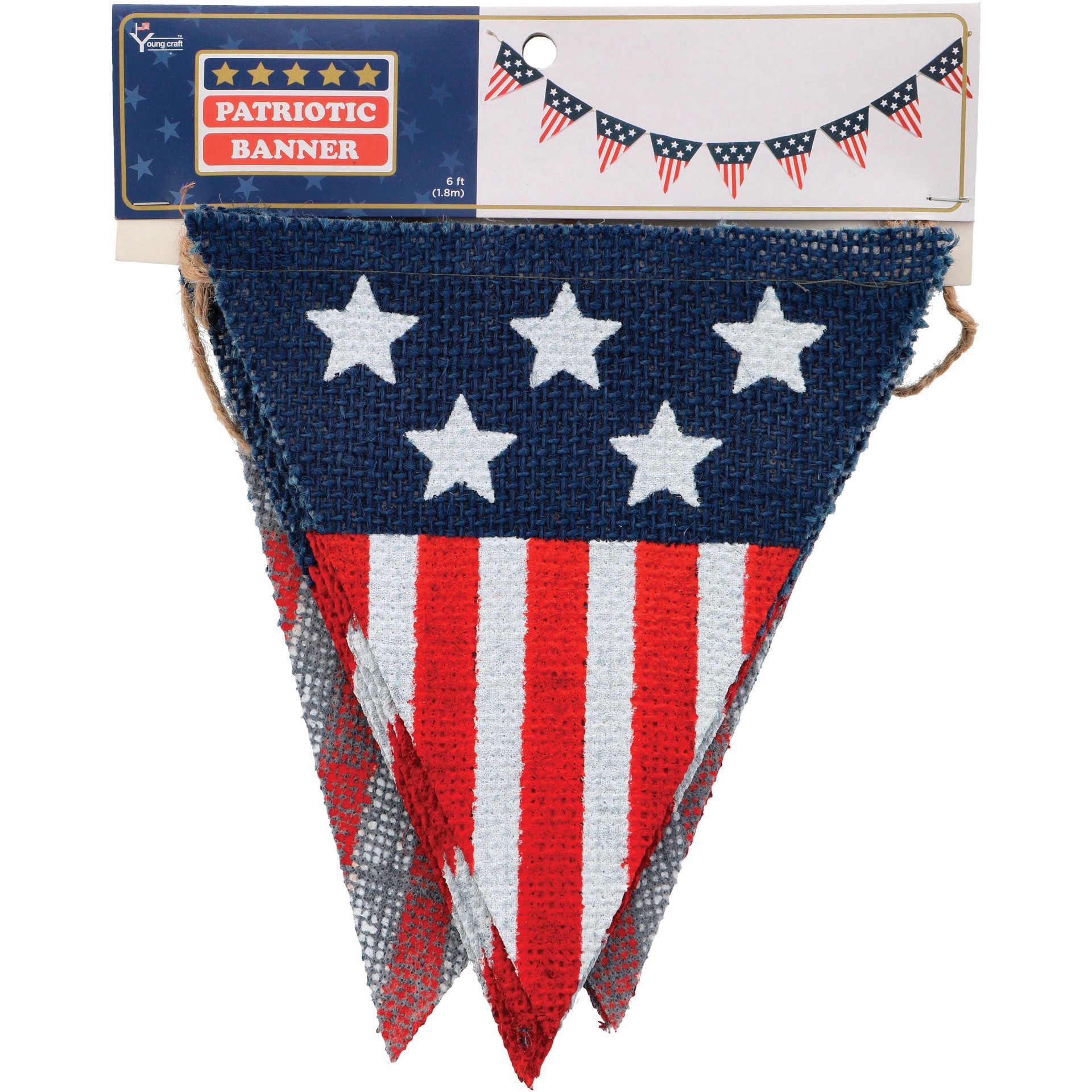 slide 1 of 1, FC Young Patriotic Burlap Banner, 6 ft