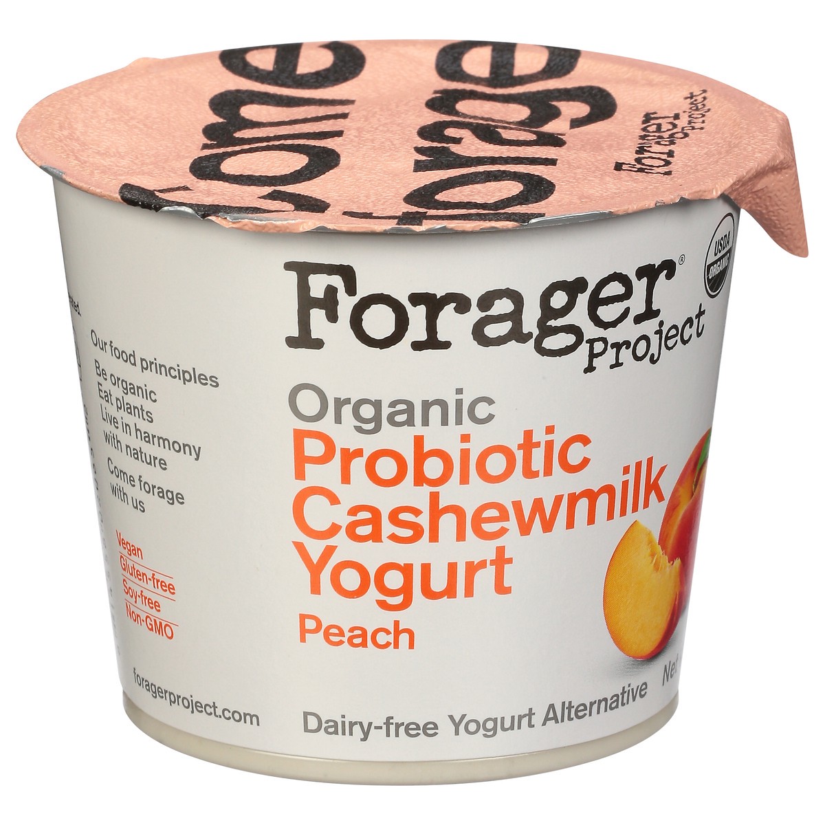 slide 5 of 9, Forager Project Organic Probiotic Peach Cashewmilk Yogurt 5.3 oz, 5.3 oz
