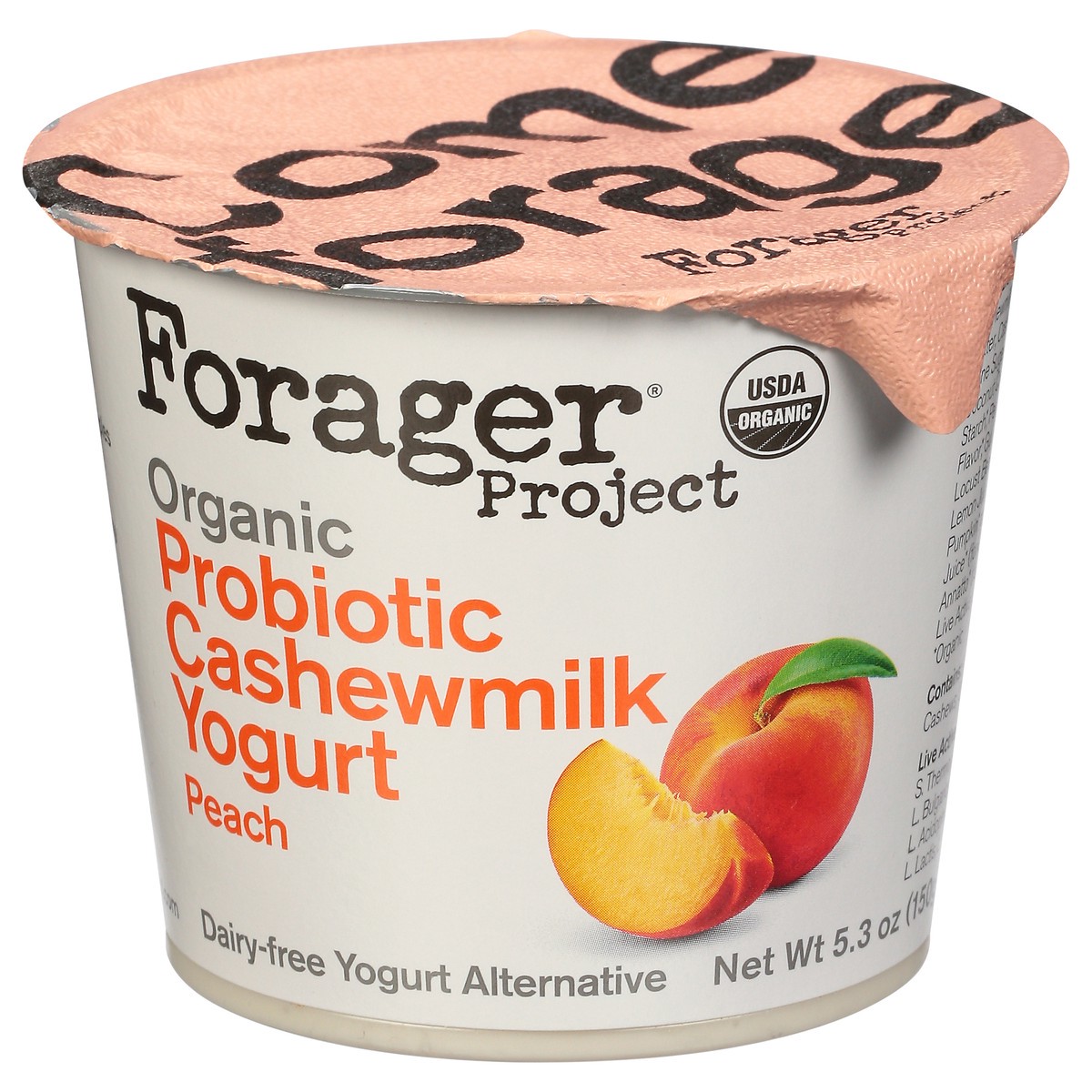 slide 7 of 9, Forager Project Organic Probiotic Peach Cashewmilk Yogurt 5.3 oz, 5.3 oz