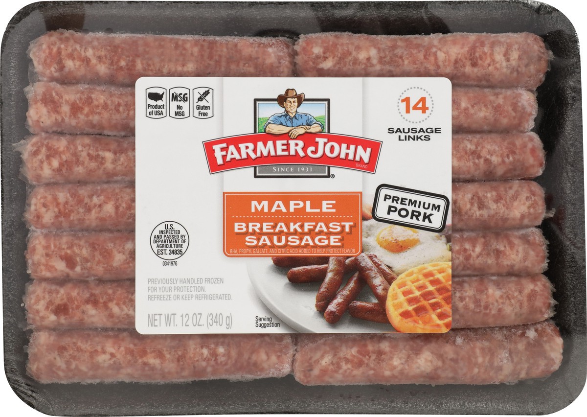 slide 1 of 13, Farmer John Breakfast Maple Sausage Links 14 ea, 14 ct