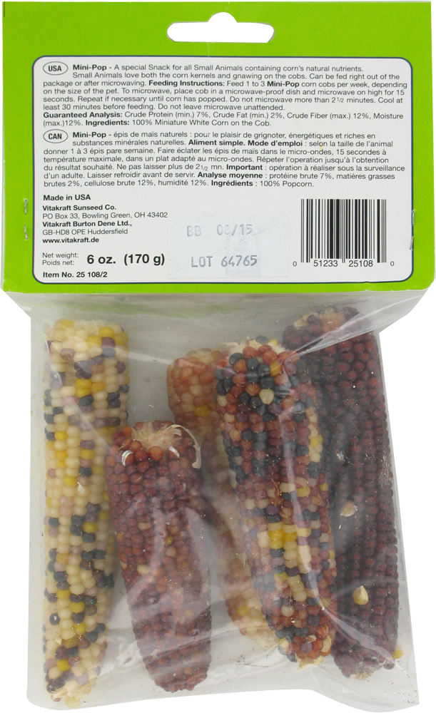 slide 2 of 3, Vitakraft Small Animal Mini Popcorn, 6 oz