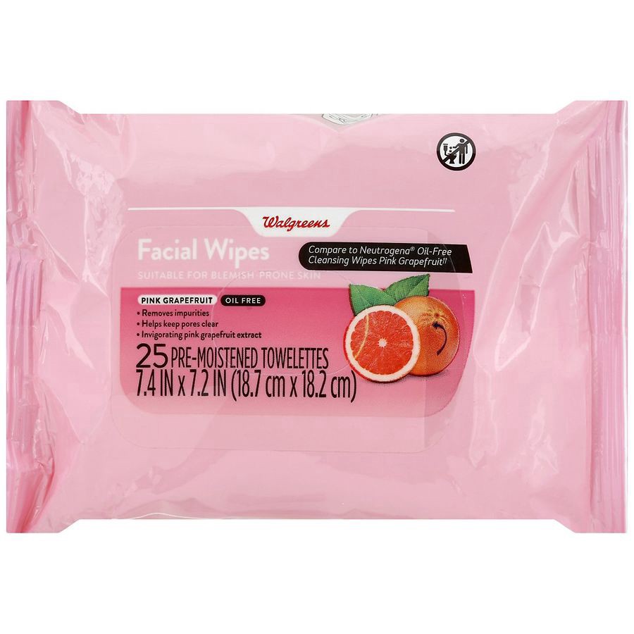 slide 1 of 3, Walgreens Facial Wipes - Pink Grapefruit, 25 ct