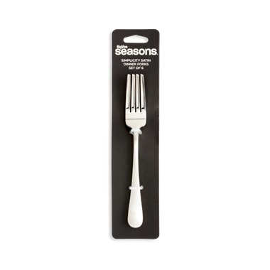 slide 1 of 1, Hy-Vee Seasons Simplicity Satin Dinner Forks, Set Of 6, 6 ct