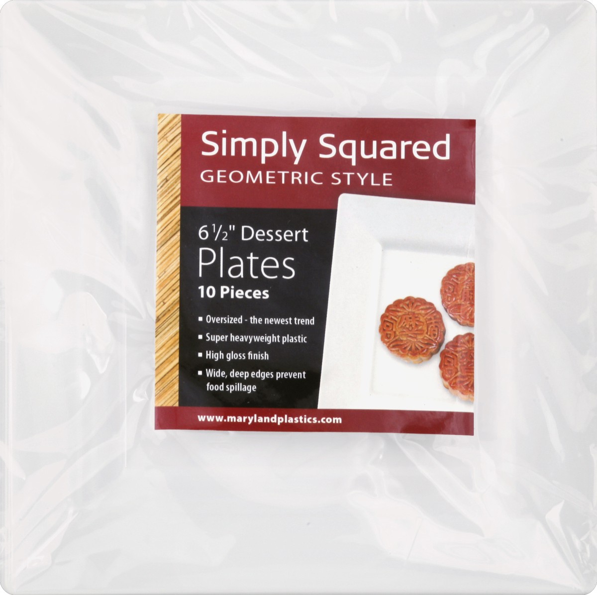 slide 4 of 4, Maryland Plastics Dessert Plates - Geometric Style, 10 ct