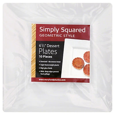 slide 1 of 4, Maryland Plastics Dessert Plates - Geometric Style, 10 ct