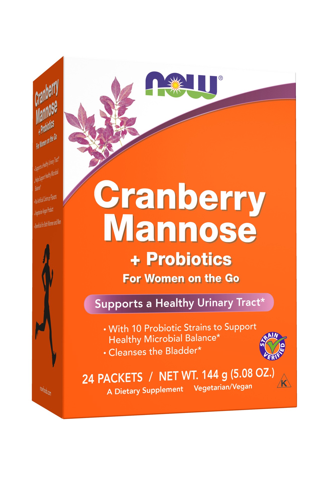 slide 1 of 4, NOW Cranberry Mannose + Probiotics - 24 Packets per Box, 24 ct