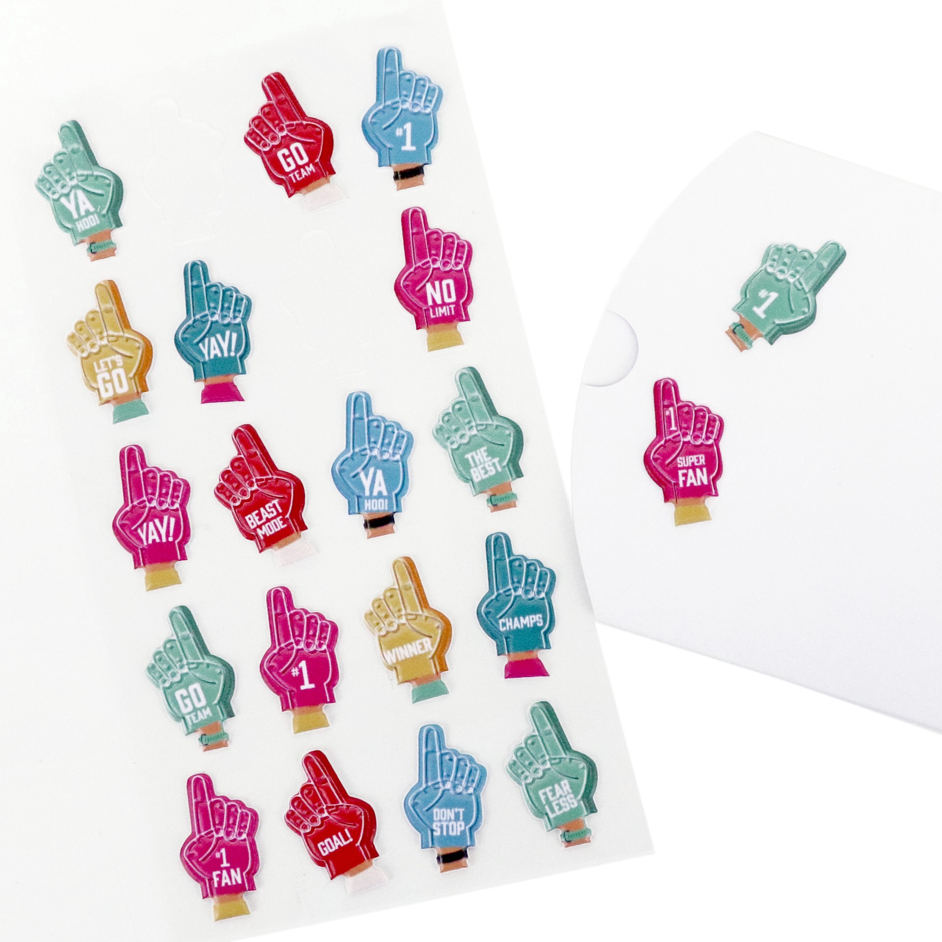 slide 3 of 3, Number 1 Sports Hand Dimensional Stickers By Recollections, 7 in x 4.26 in