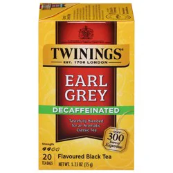 Twinings Earl Grey Black Tea Decaffeinated Tea Bags - 20 ct; 1.23 oz