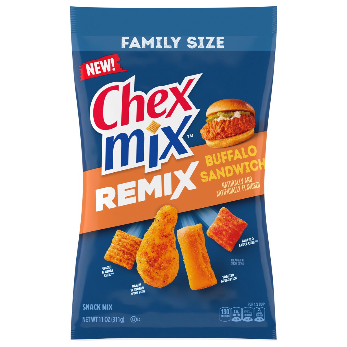 slide 3 of 4, Chex Mix Snack Buffalo Sandwich, 11 oz
